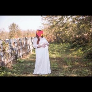 Plus Size Ivory Lace Dress, Maternity